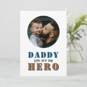 Papa je bent mijn Hero Pap Foto Vader Dag Kaart (Staand voorkant)