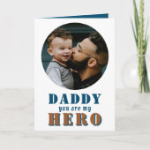 Papa je bent mijn Hero Pap Foto Vader Dag Kaart (Voorkant)