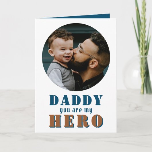 Papa je bent mijn Hero Pap Foto Vader Dag Kaart (Voorkant)