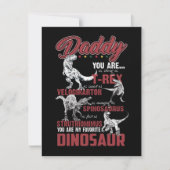 Papa je bent net zo sterk als T-rex Dinosaur Gift Bedankkaart (Voorkant)