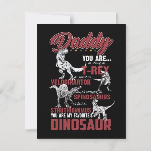 Papa je bent net zo sterk als T-rex Dinosaur Gift Bedankkaart (Voorkant)