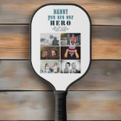 Papa je bent onze Hero 6 Foto Collage Pickleball Paddle