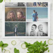 Papa je bent onze Hero 6 Foto Collage Theedoek (Gevouwen)