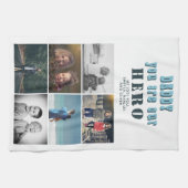 Papa je bent onze Hero 6 Foto Collage Theedoek (Horizontaal)