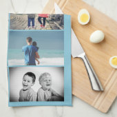 Papa je bent onze Hero 6 Foto Collage Theedoek (Quarter Fold)