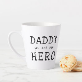 Papa je bent onze Hero Typografie Vader Dag Latte Mok