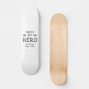 Papa je bent onze Hero Typografie Vader Dag Persoonlijk Skateboard