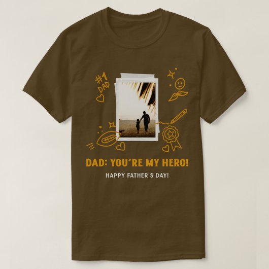 Papa je mijn held (1) t-shirt (Design voorkant)