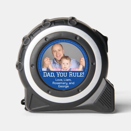 Papa Je Regel Gepersonaliseerde Vader's Foto Tekst Rolmaat (Voorkant)