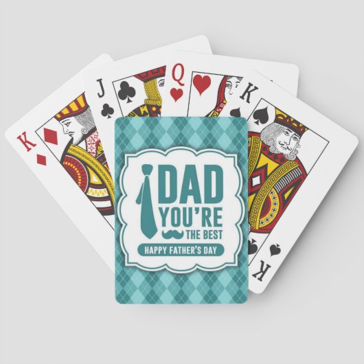 "Papa, jij bent de beste" Happy Vaderdag spelen Pokerkaarten (Achterkant)