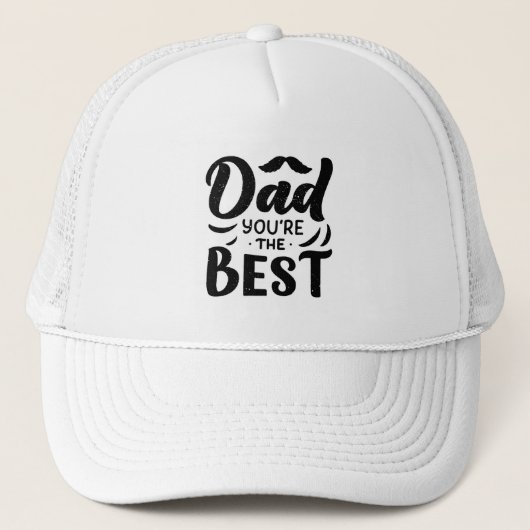 Papa Jij Bent De Beste Zwart Wit Vaderdag Trucker Pet (Voorkant)