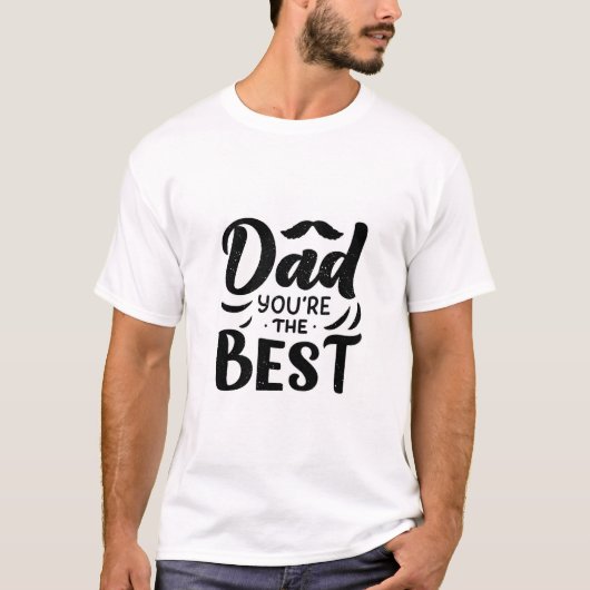 Papa, jij bent de beste zwart-witte Vaderdag T-shirt (Voorkant)