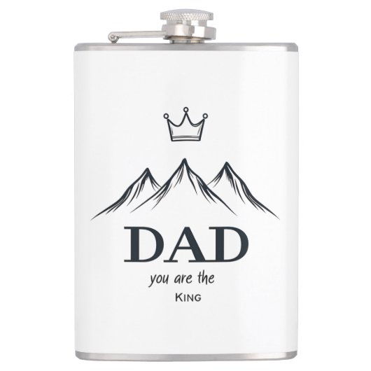 "Papa, jij bent de koning" Custom Flask Heupfles (Voorkant)