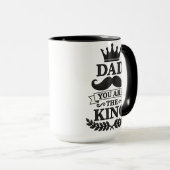 Papa, jij bent de koning Grappige vadersdag mok (Voorkant rechts)