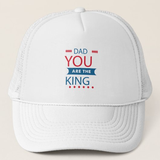 Papa Jij Bent De Koning Typografie Hoed Trucker Pet (Voorkant)