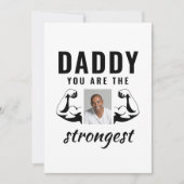Papa, jij bent de Sterkste Grappige Vader Foto  Feestdagenkaart (Voorkant)