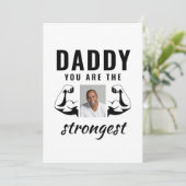 Papa, jij bent de Sterkste Grappige Vader Foto  Feestdagenkaart (Staand voorkant)