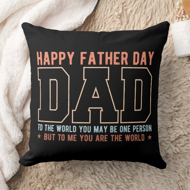 Papa, jij bent de wereld citaat kussen (Deken)