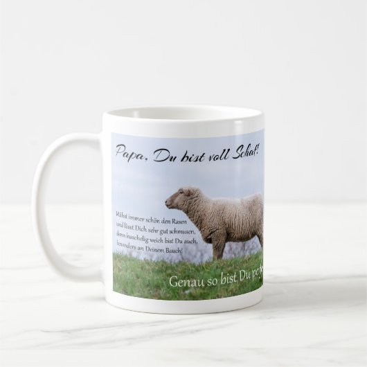Papa, jij bent een echt schaap! koffiemok (Links)