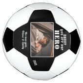 Papa, jij bent een held Familie Foto Aandenken Voetbal (Gedraaid)