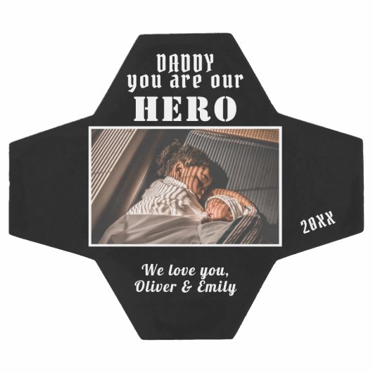 Papa, jij bent een held Familie Foto Aandenken Voetbal (Enkel)