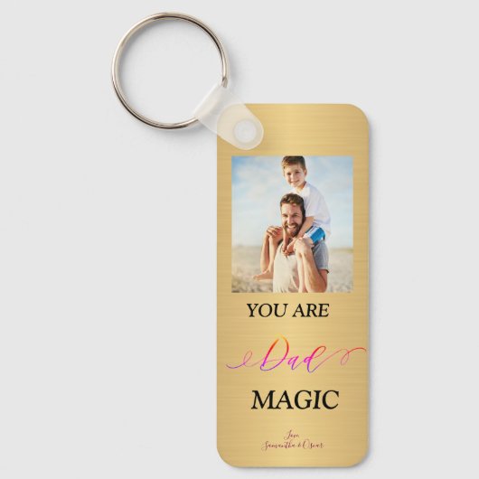 Papa, jij bent Magic Fathers Day Fotohout Sleutelhanger (Voorkant)