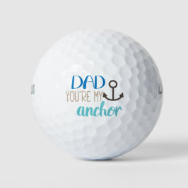 Papa Jij Bent Mijn Anker Blauw Bruin Wit Vaderdag Golfballen