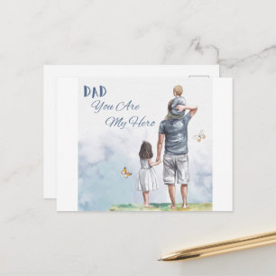 Papa, jij bent mijn held briefkaart