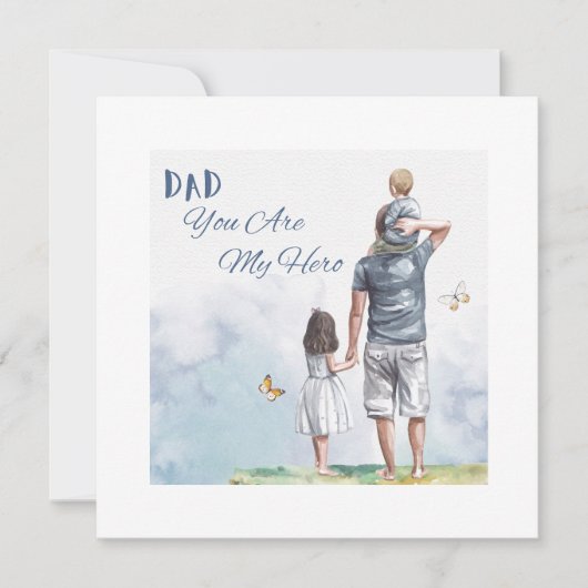 Papa, jij bent mijn held feestdagenkaart (Voorkant)