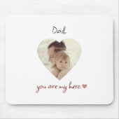 Papa jij bent mijn held gepersonaliseerde mousepad muismat (Voorkant)