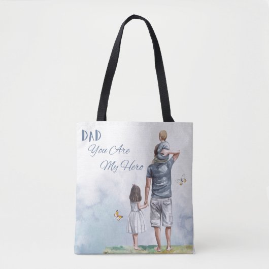 Papa, jij bent mijn held tote bag (Voorkant)