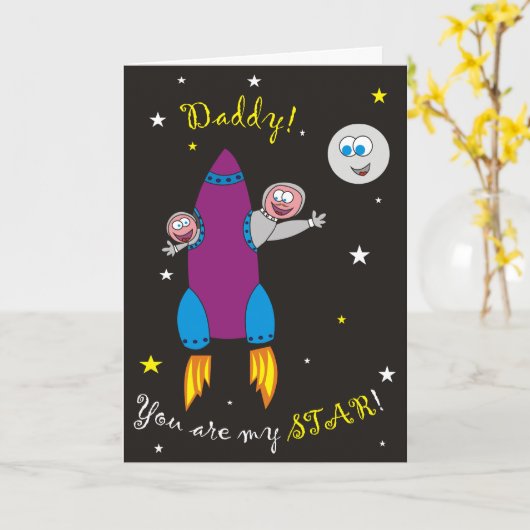 Papa, jij bent mijn ster! Vaderdag Kaarten (Gele Bloem)