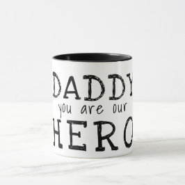 Papa, jij bent onze Held Typografie Vaderdag  Mok