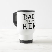 Papa, jij bent onze Held Typografie Vaderdag Reisbeker (Voorkant links)