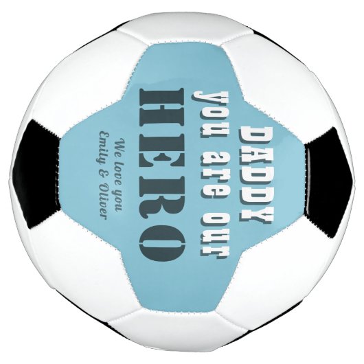 Papa, jij bent onze held typografie Vaderdag Voetbal (Gedraaid)