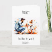Papa jij maakt mijn wereld blij Vaderdag Kaart (Voorkant)
