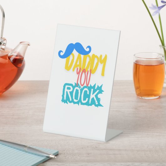 'Papa, jij rock' Reclamebord Met Voetstuk (Insitu)