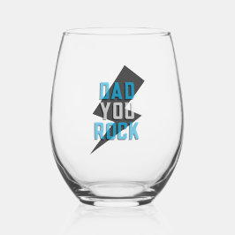 Papa, jij rockt het Stemless Wine Glass Wijnglas Zonder Voet