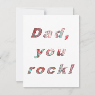 Papa, jij rots, artistieke letters, vaders dag Kaa Notitiekaartje
