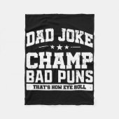 Papa Joke Champ D Puns Hoe Eye Roll Vaders Dag Fleece Deken (Voorkant)