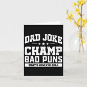 Papa Joke Champ D Puns Hoe Eye Roll Vaders Dag Kaart (Gele Bloem)