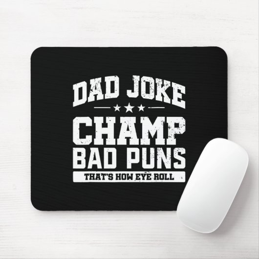 Papa Joke Champ D Puns Hoe Eye Roll Vaders Dag Muismat (Met muis)