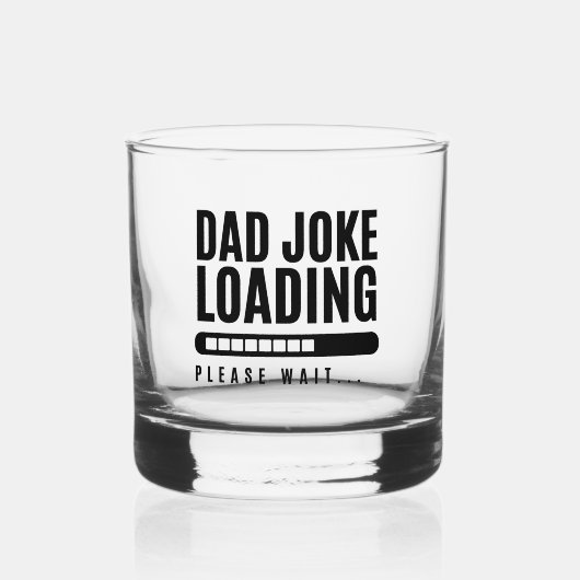 Papa Joke Loading, wacht alsjeblieft op de grappig Whisky Glas (Voorkant)