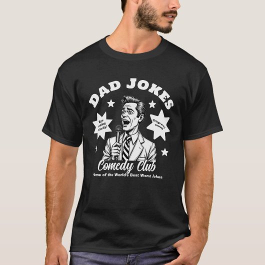 Papa Jokes Comedy Club Retro Comedian T-shirt (Voorkant)