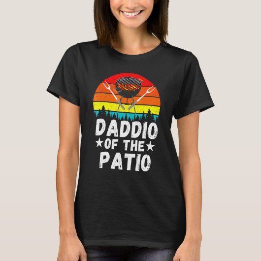 Papa Jokes Daddio van de patio Husband T-shirt (Voorkant)