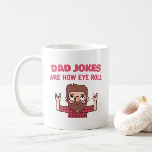 Papa Jokes is hoe ik Funny kan rollen. Koffiemok (Met donut)