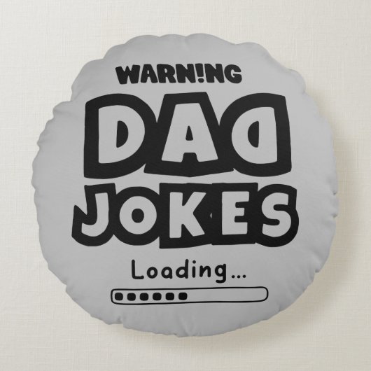 Papa Jokes laden voor Vaderdag Rond Kussen (Voorkant)