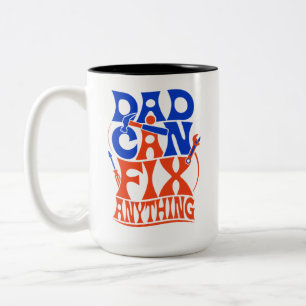 Papa kan alles repareren Funny monteur Twee-tinten Tweekleurige Koffiemok