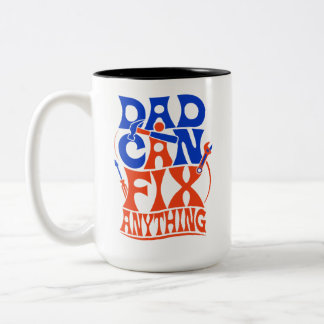 Papa kan alles repareren Grappige monteur Twee-ton Tweekleurige Koffiemok