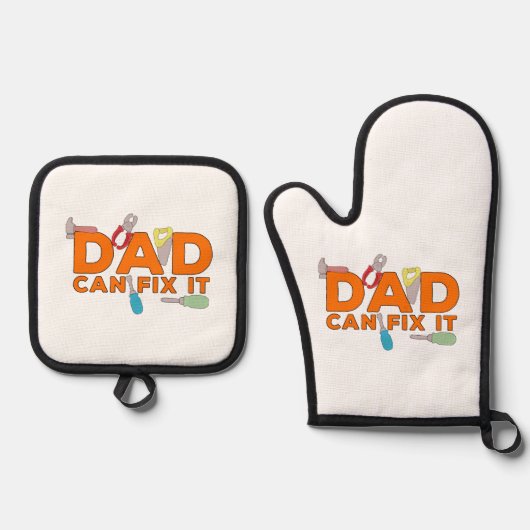 Papa kan het oplossen ovenwant & pannenlap set (Voorkant)